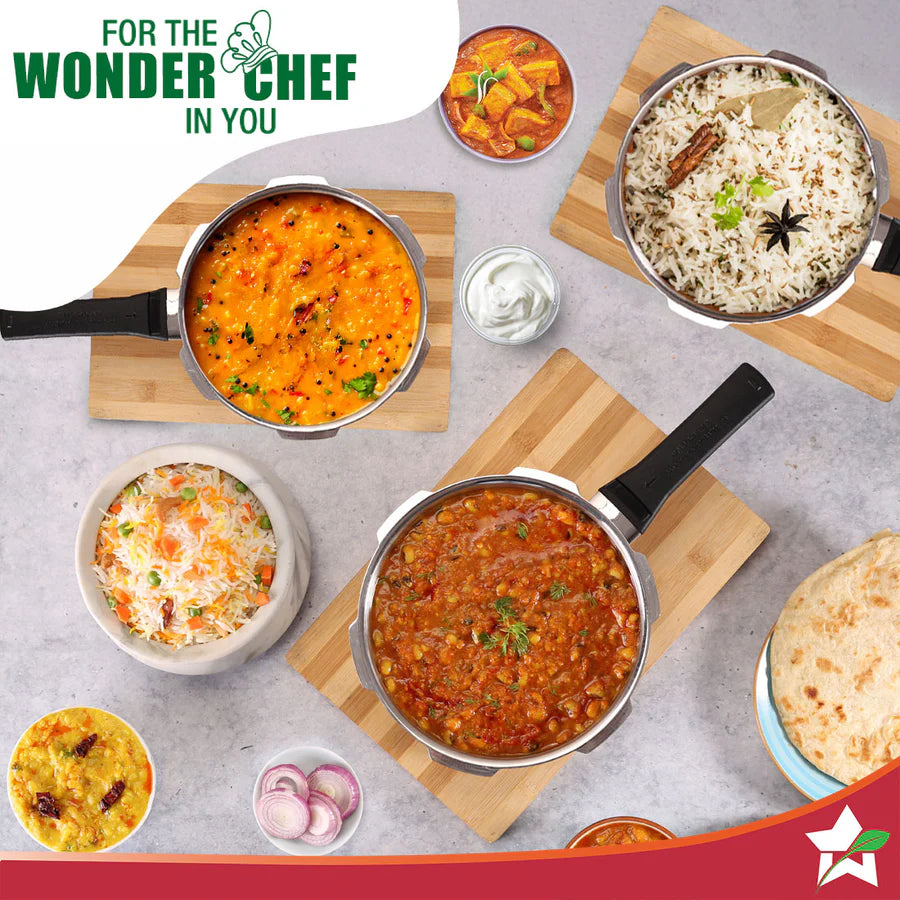 Wonderchef Nigella Triply Stainless Steel Outer Lid Pressure Cooker