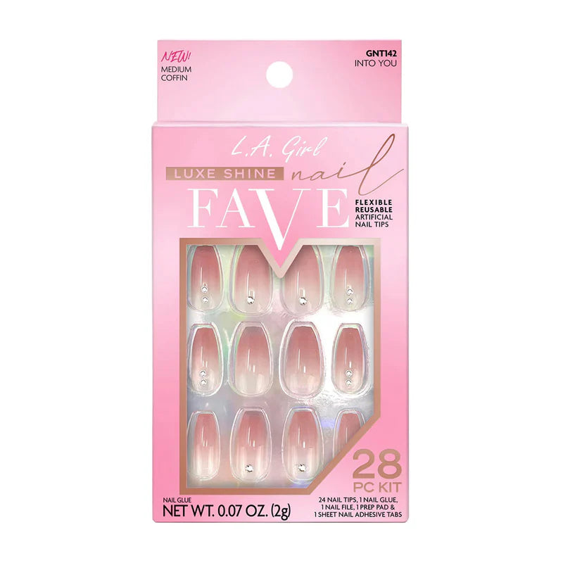L.A. Girl Luxe Shine Nail Fave Artificial Nail Tips-Into You -28 Pc Kit