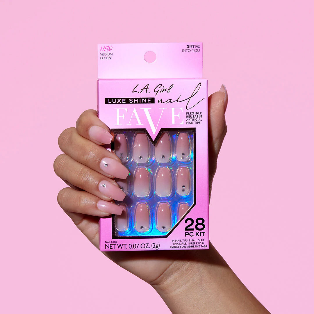 L.A. Girl Luxe Shine Nail Fave Artificial Nail Tips-Into You -28 Pc Kit