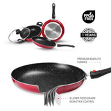 Milton Kitchen Jewel Plus Cookware Set 3 Maroon