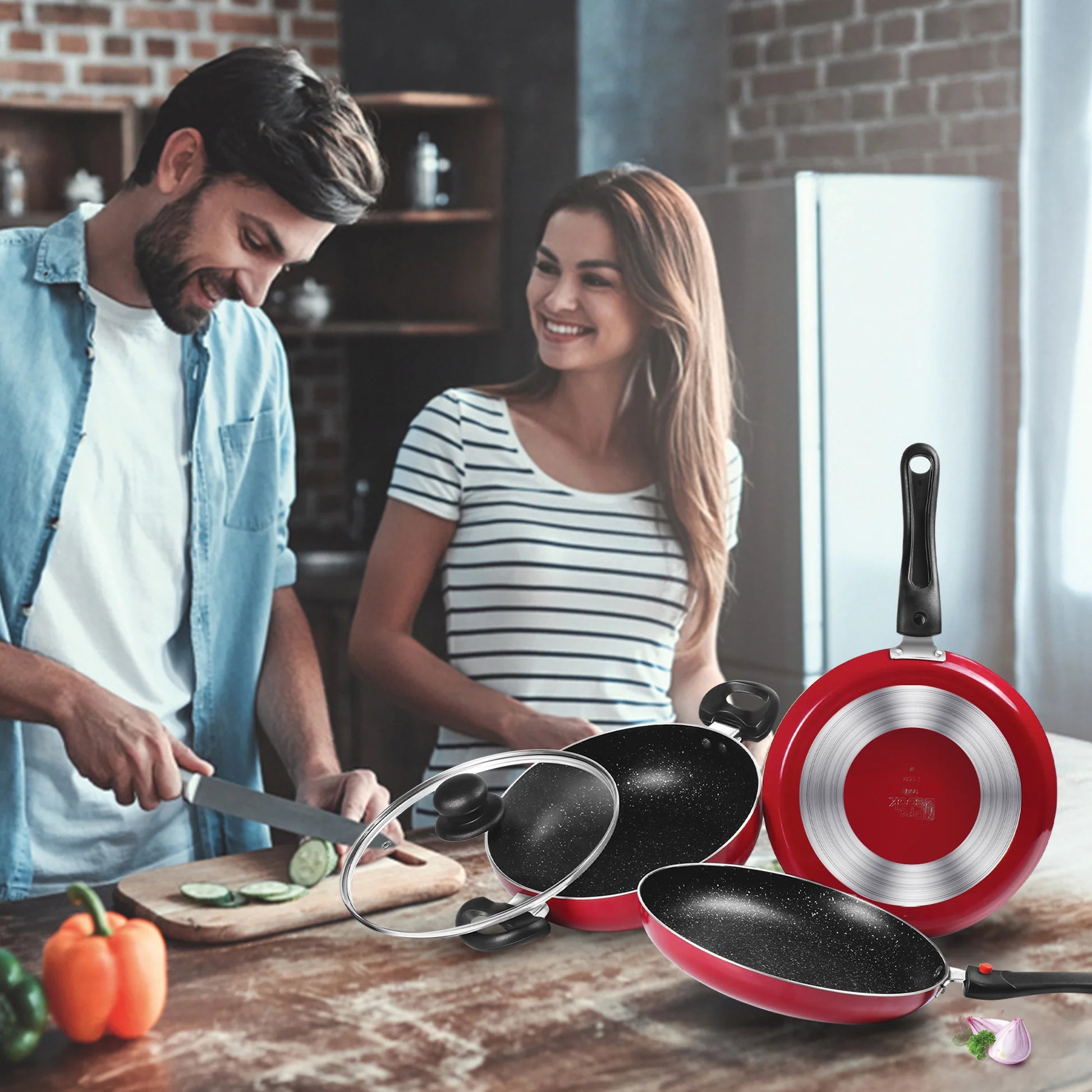 Milton Kitchen Pride Cookware Maroon Set of 3