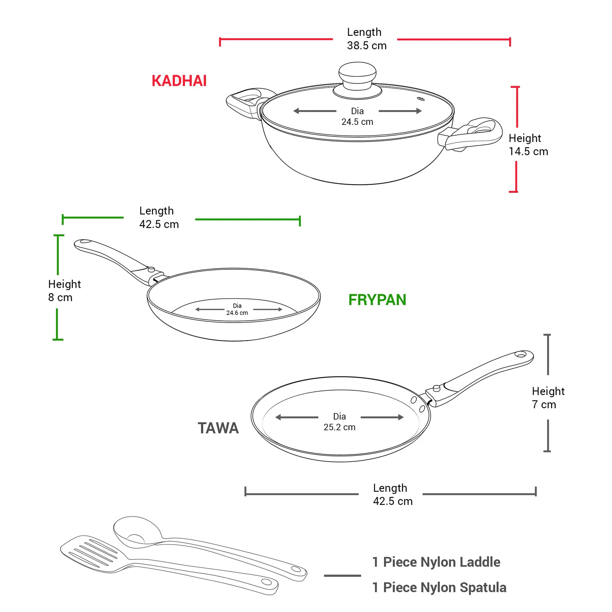 Milton Kitchen Pride Cookware Maroon Set of 5