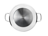 Milton Kadhai with Glass Lid Stainless Steel Sandwich Bottom  22 cm