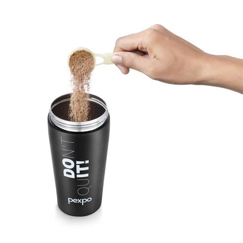 Pexpo Kayo Plus Printed Stainless Steel Shaker Black+Red - Believe Print 500 ML