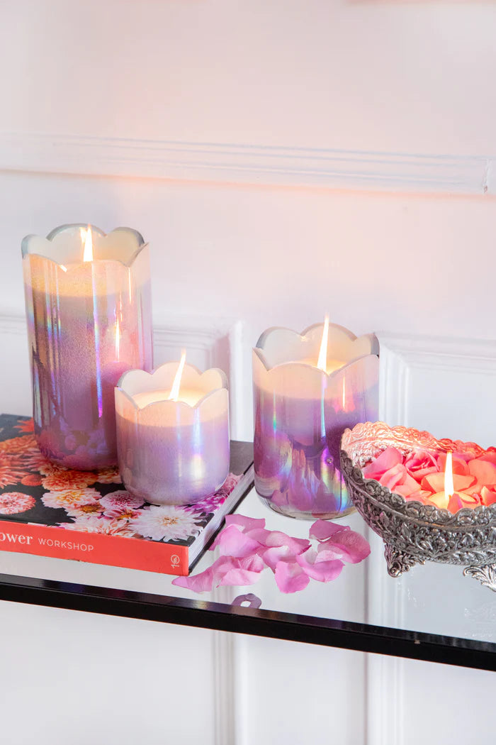 Doft Sacred Lotus - Cylinder Candle | Blue & Lavender | Eucalyptus Sanctuary