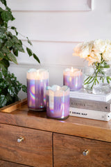 Doft Sacred Lotus - Cylinder Candle | Blue & Lavender | Eucalyptus Sanctuary