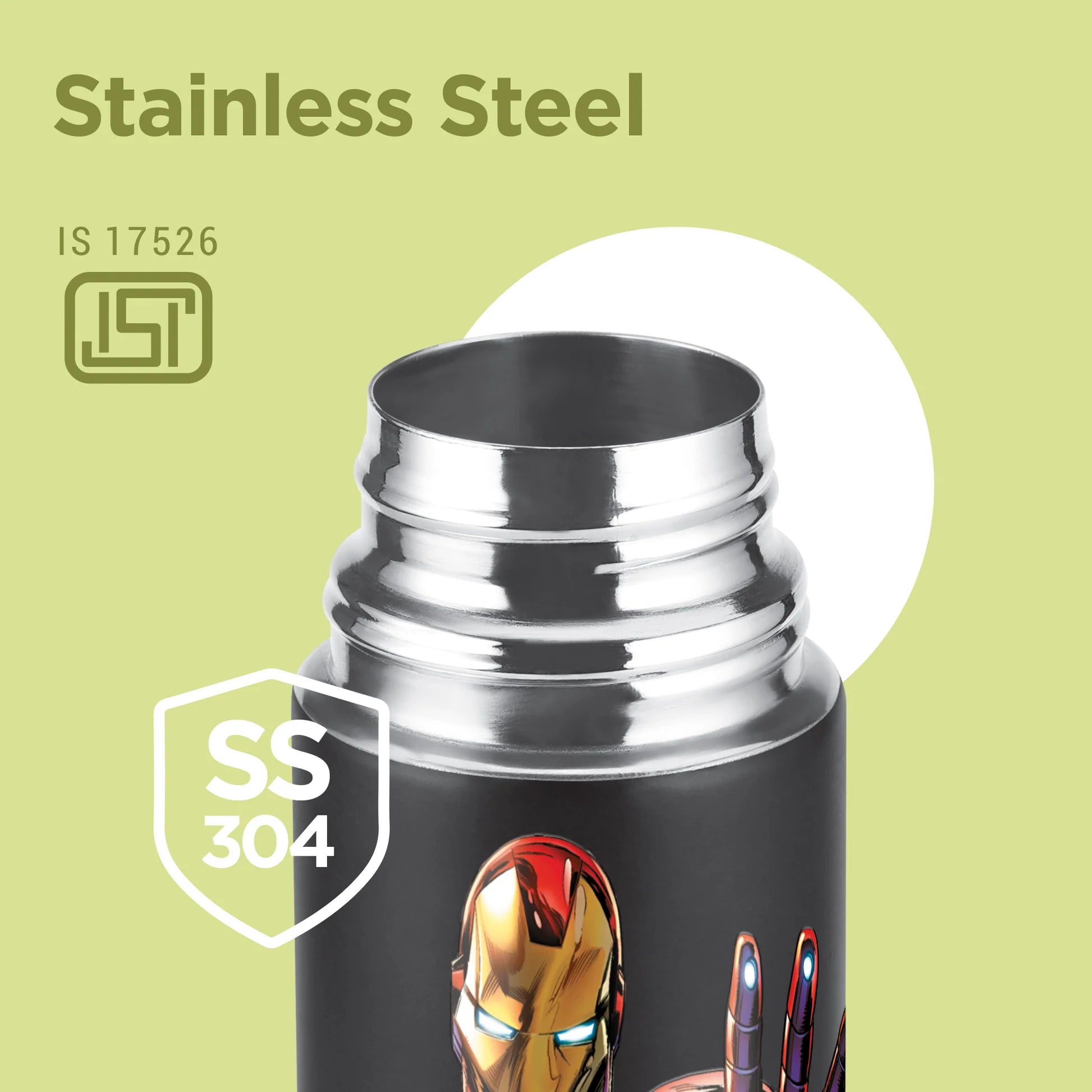 Milton Marvel Mighty Iron Man Thermosteel Bottle Black 750ML