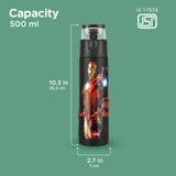 Milton Marvel Mighty Iron Man Thermosteel Bottle Black 750ML
