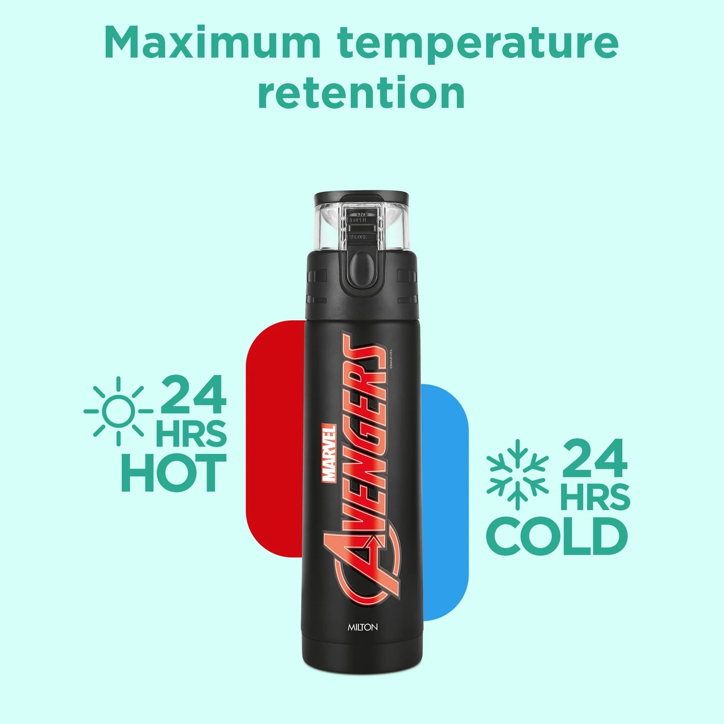 Milton Marvel Mighty Avengers Thermosteel Bottle Black 750ML