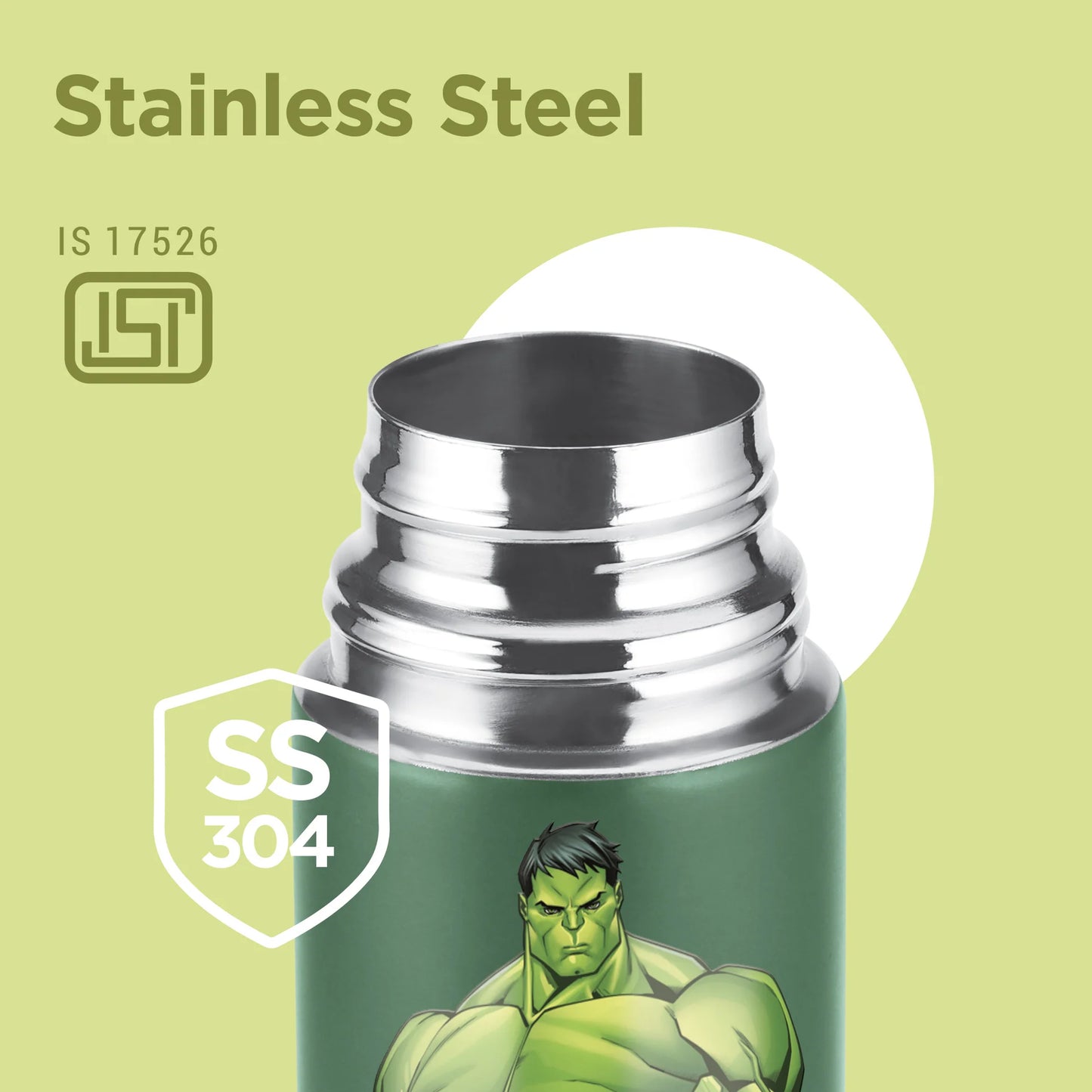 Milton Marvel Mighty Hulk Thermosteel Bottle Green 750ML