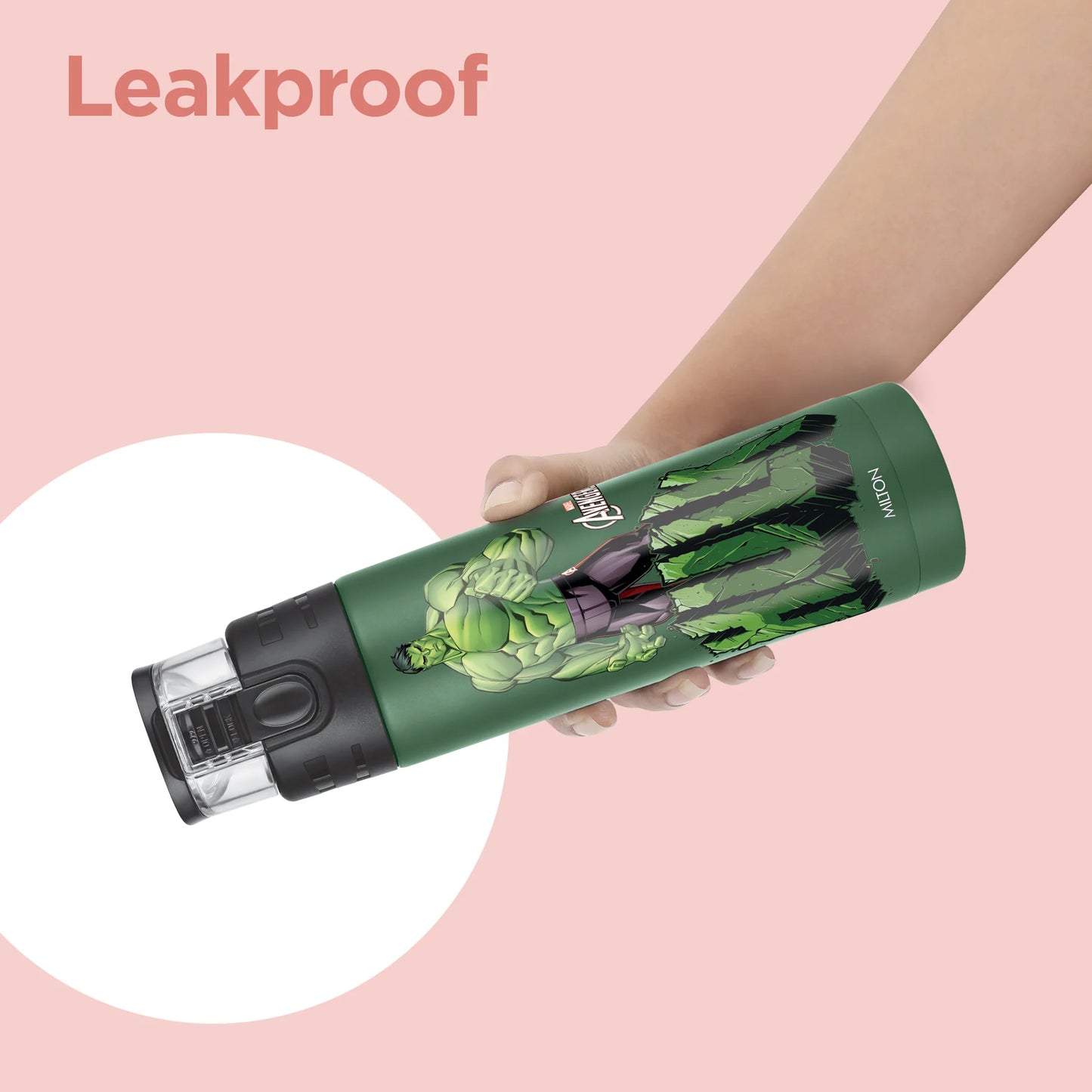 Milton Marvel Mighty Hulk Thermosteel Bottle Green 750ML