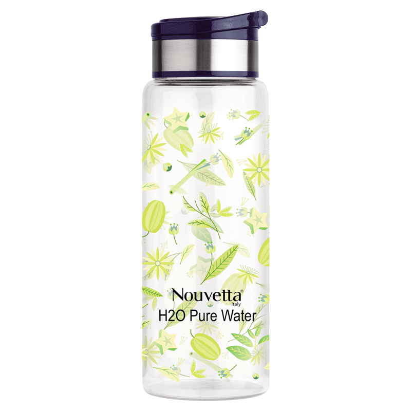 Nouvetta Melon Borosilicate Printed Bottle Blue Lid 750ML