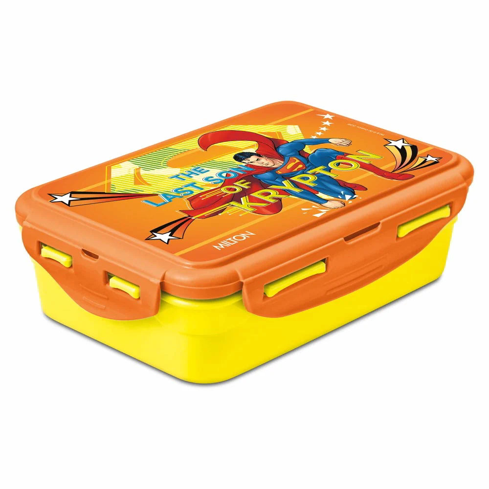 Milton Mini Fun Treat Super Hero Plastic Tiffin Light Yellow