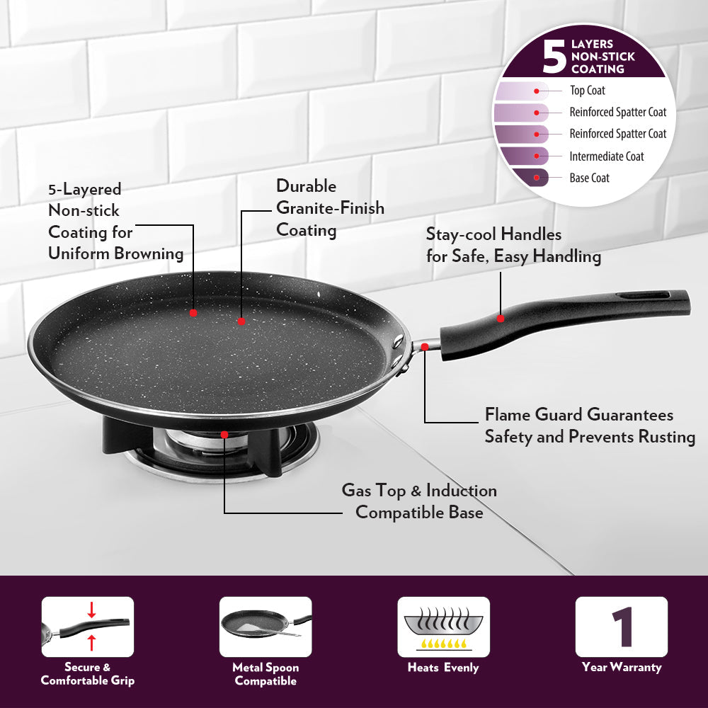 Borosil Granito Nonstick Flat Tawa