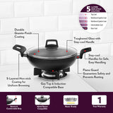 Borosil Granito Nonstick Kadhai with Lid