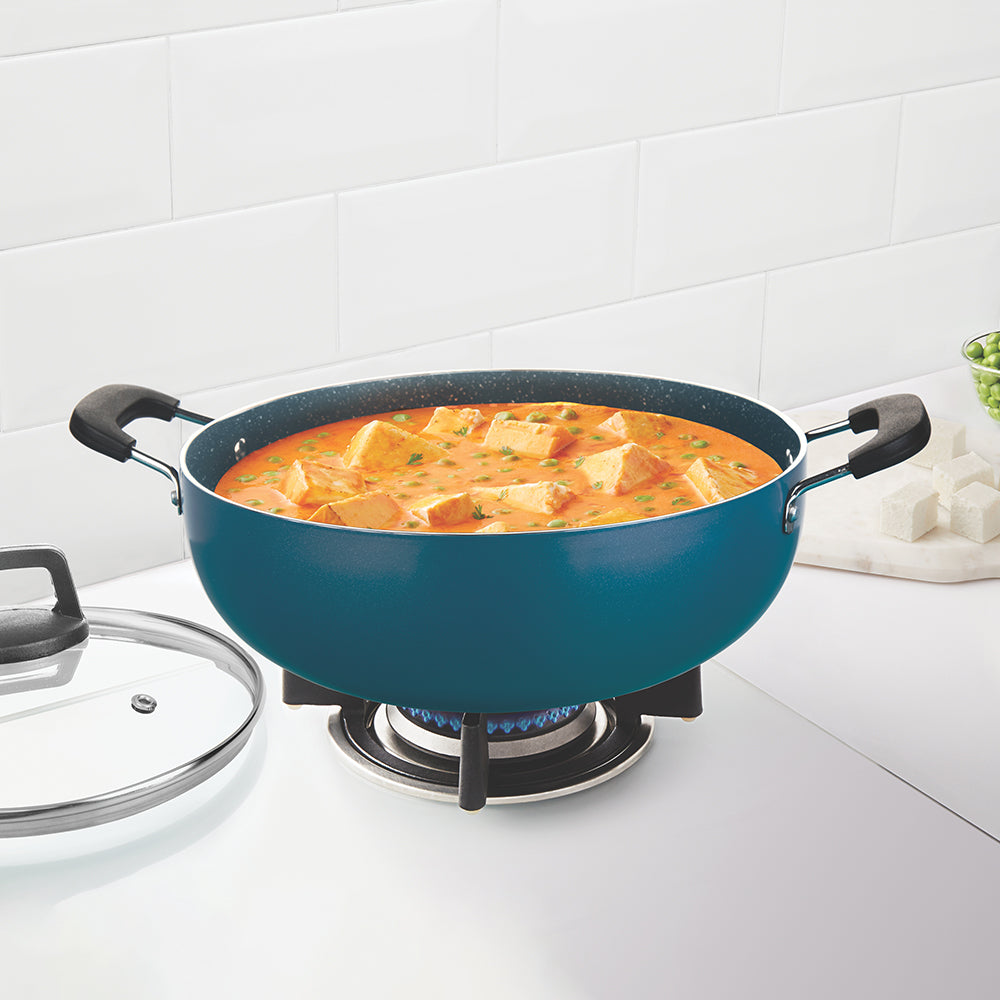 Borosil Pro Chef Nonstick Kadhai with Lid