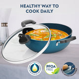 Borosil Pro Chef Nonstick Kadhai with Lid