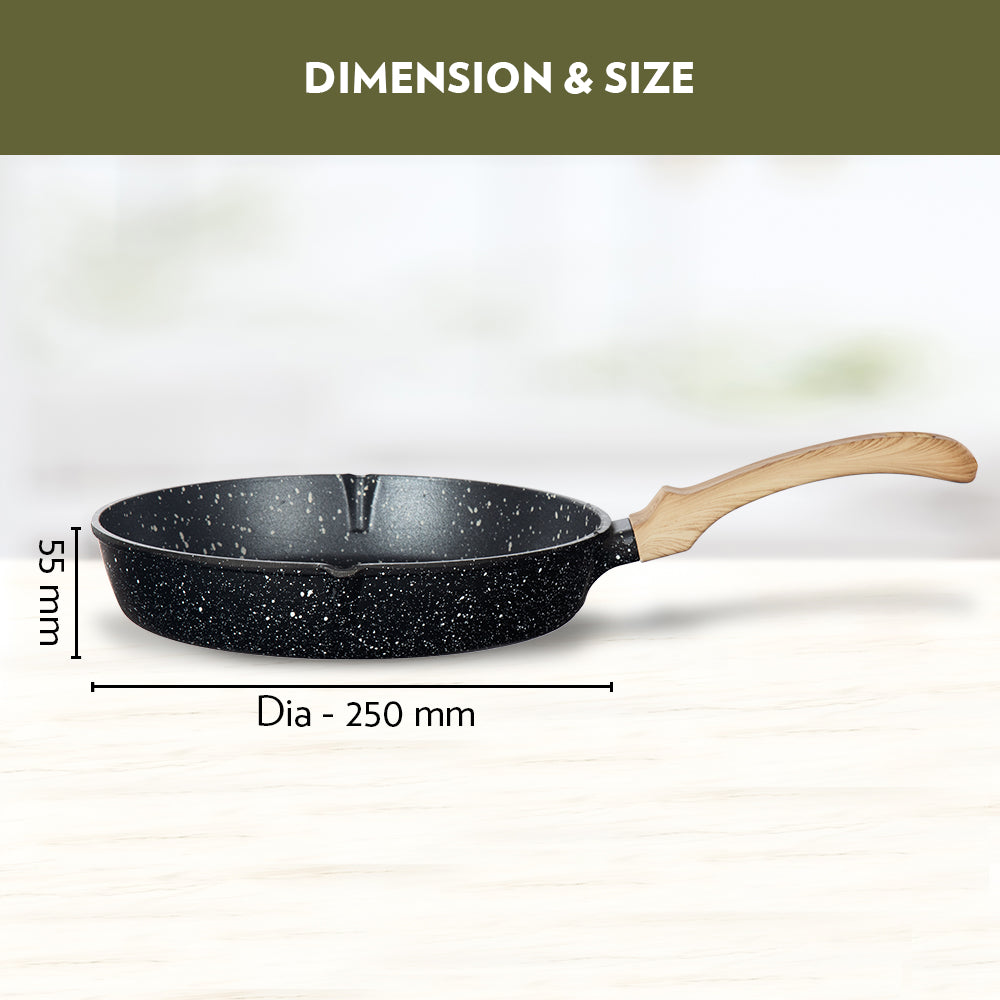 Borosil Vajra Nonstick Round Grill Fry Pan 24CM