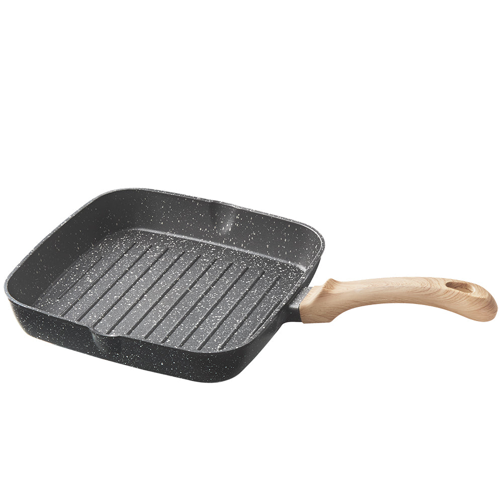 Borosil Vajra Nonstick Square Grill Fry Pan 24CM