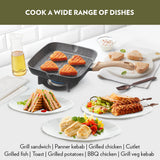 Borosil Vajra Nonstick Square Grill Fry Pan 24CM