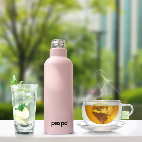Pexpo Oslo Thermo Steel Bottle | Tri-Ply Vacuum Insulated Hot & Cold Flask | For Daily Use - Pastel Edition