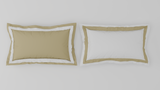 Spaces Solid White/Taupe - White Hygro Cotton King Size Bedsheet - Hygro