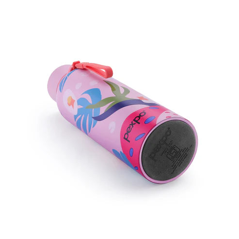 Pexpo Bravo Thermo Steel Bottle | Tri-Ply Vacuum Insulated Hot & Cold Flask - Plant-themed Art 700 ML