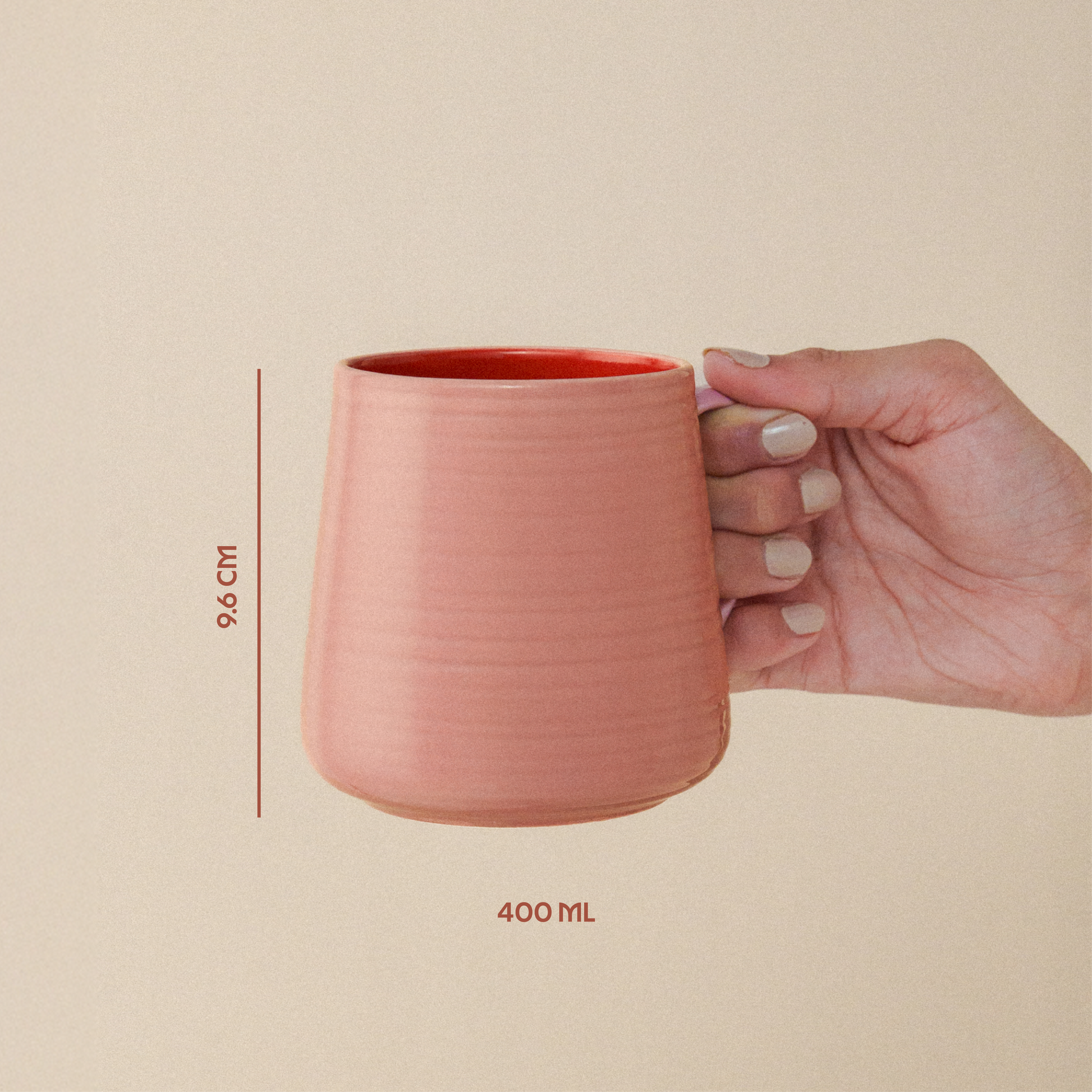 Borosil Bello Porcelia Mug Set of 2, 400ml