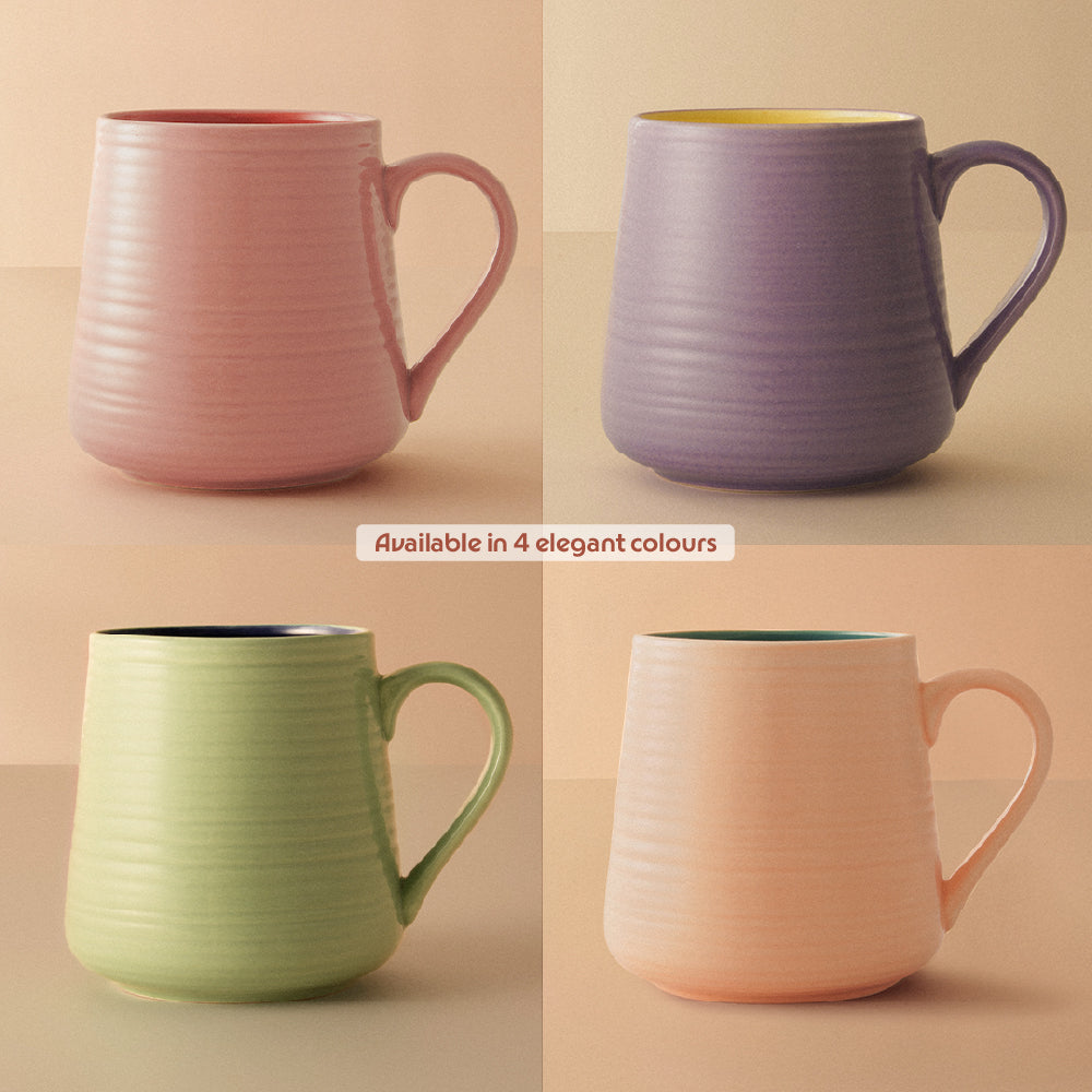 Borosil Bello Porcelia Mug Set of 2, 400ml