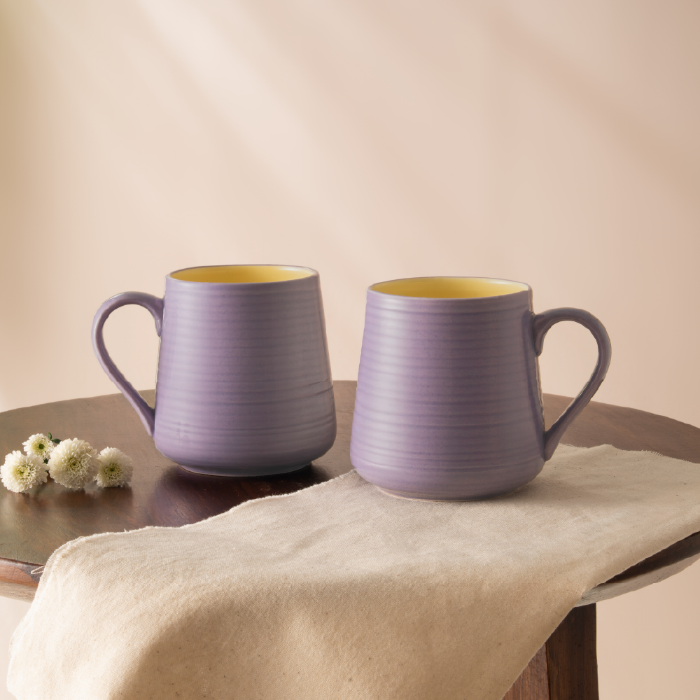 Borosil Bello Porcelia Mug Set of 2, 400ml