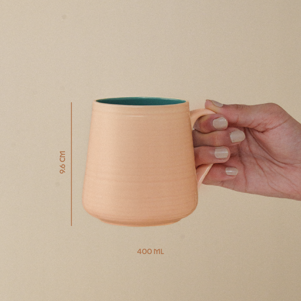 Borosil Bello Porcelia Mug Set of 2, 400ml