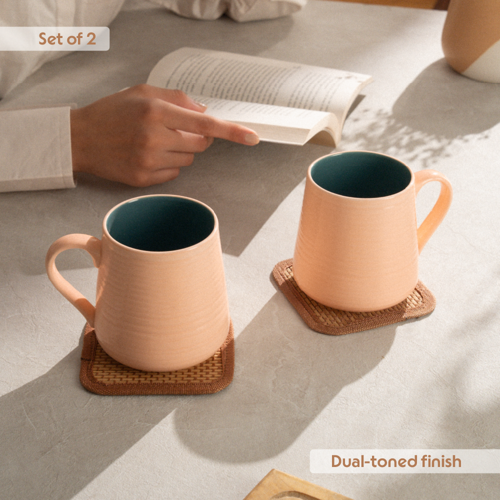 Borosil Bello Porcelia Mug Set of 2, 400ml