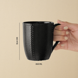 Milton Elva Porcelia Mug, Coal Set of 2, 350ml