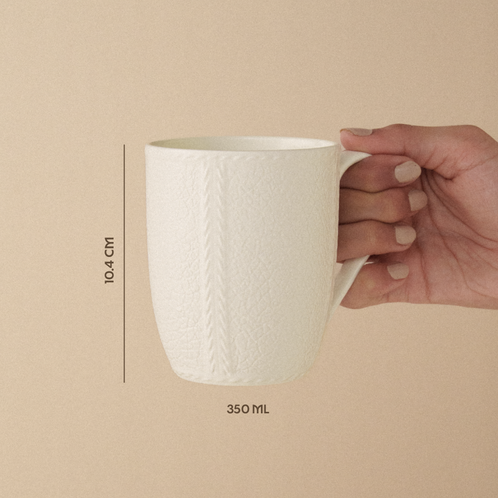 Milton Elva Porcelia Mug, Coal Set of 2, 350ml