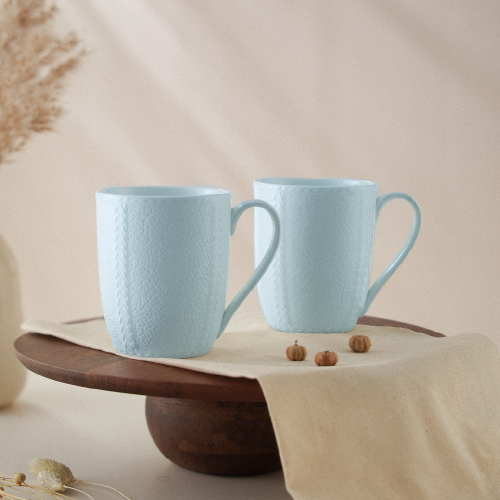 Milton Elva Porcelia Mug, Coal Set of 2, 350ml