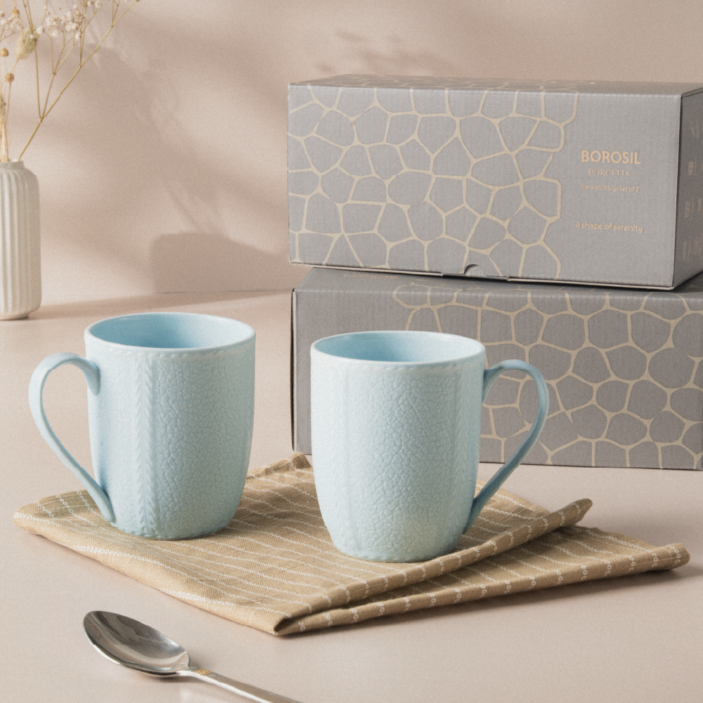 Milton Elva Porcelia Mug, Coal Set of 2, 350ml