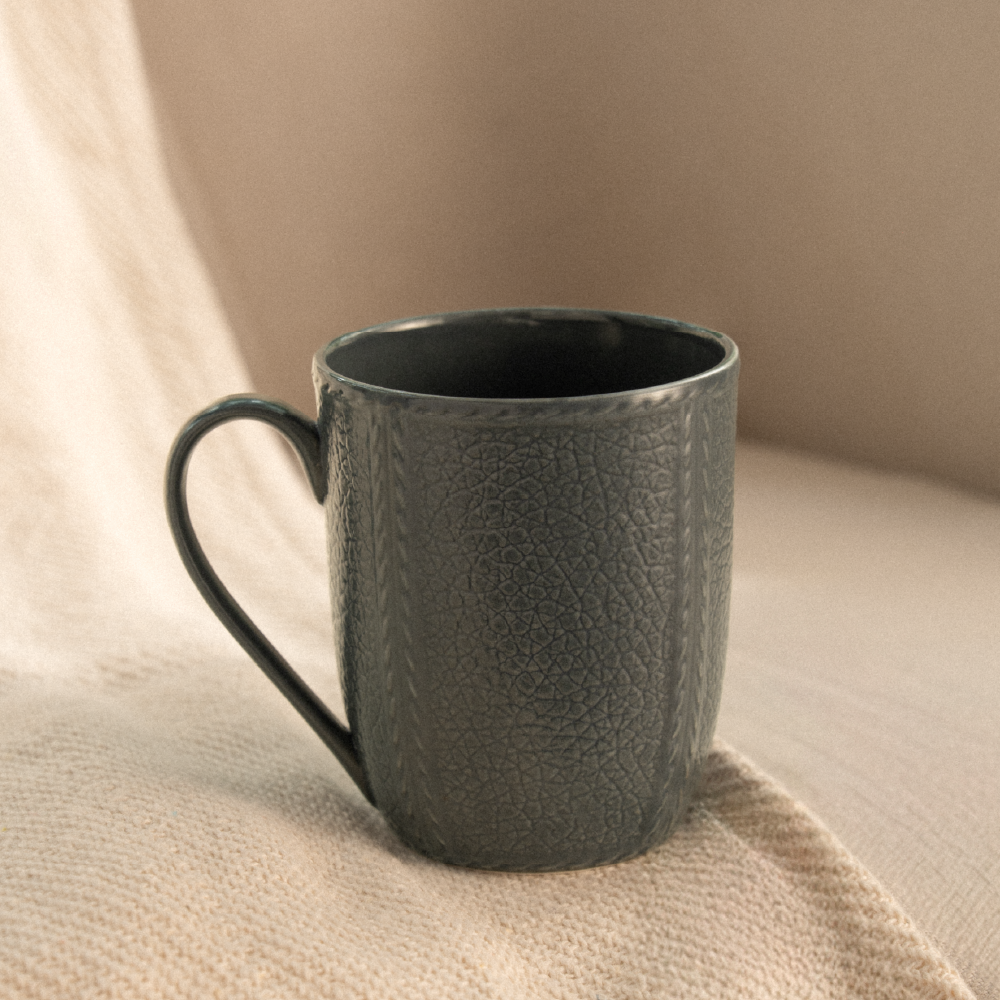Milton Elva Porcelia Mug, Coal Set of 2, 350ml