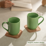 Borosil Flute Porcelia Mug Set of 2, 350ml
