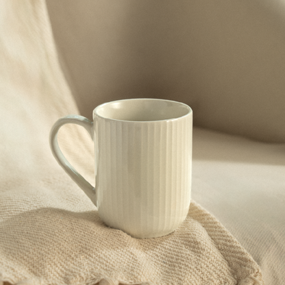 Borosil Flute Porcelia Mug Set of 2, 350ml