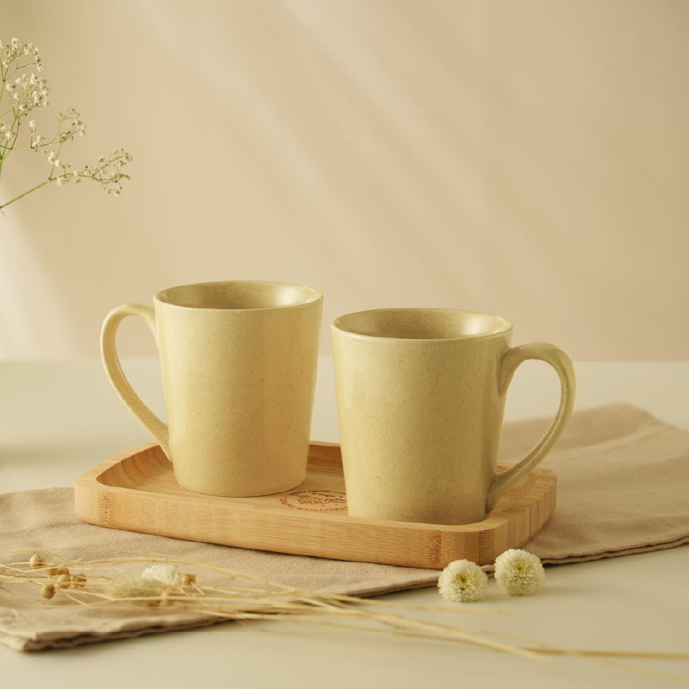 Borosil Haven Porcelia Mug Set of 2, 370ml