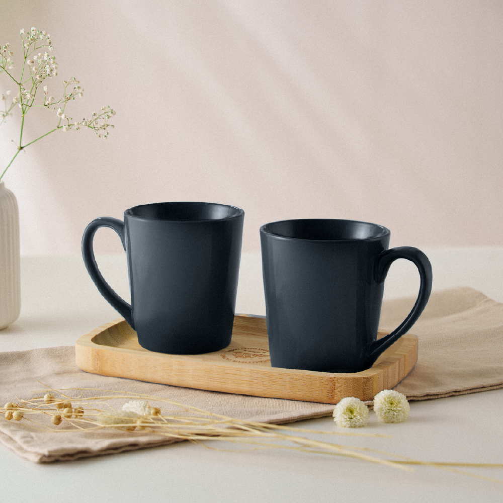 Borosil Haven Porcelia Mug Set of 2, 370ml