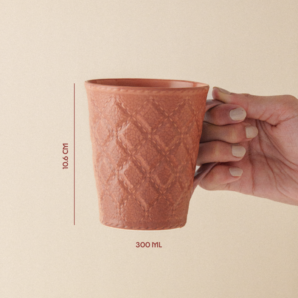 Borosil Velvetto Porcelia Mug Set of 2, 350ml