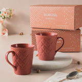 Borosil Velvetto Porcelia Mug Set of 2, 350ml