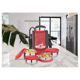 Milton Tasty Lunch Steel Tiffin Box Red 4pcs set
