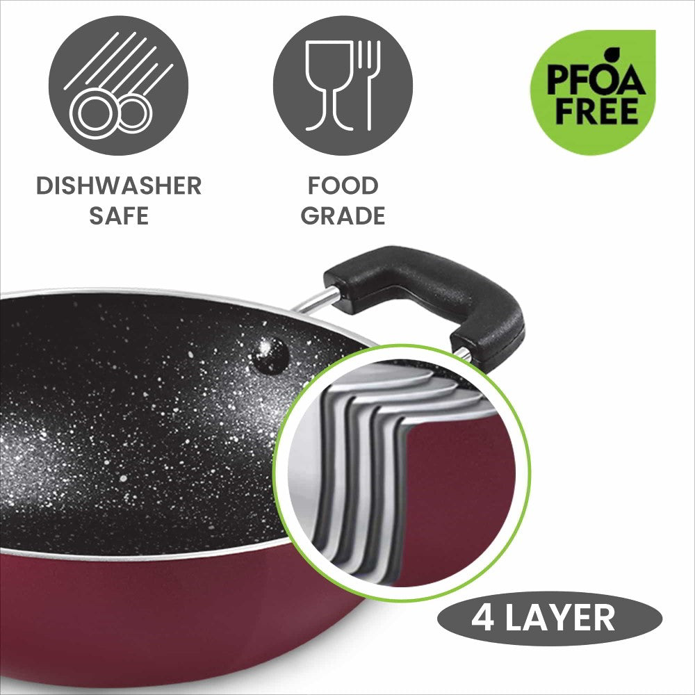 Milton Granito Kadhai Non Induction Maroon
