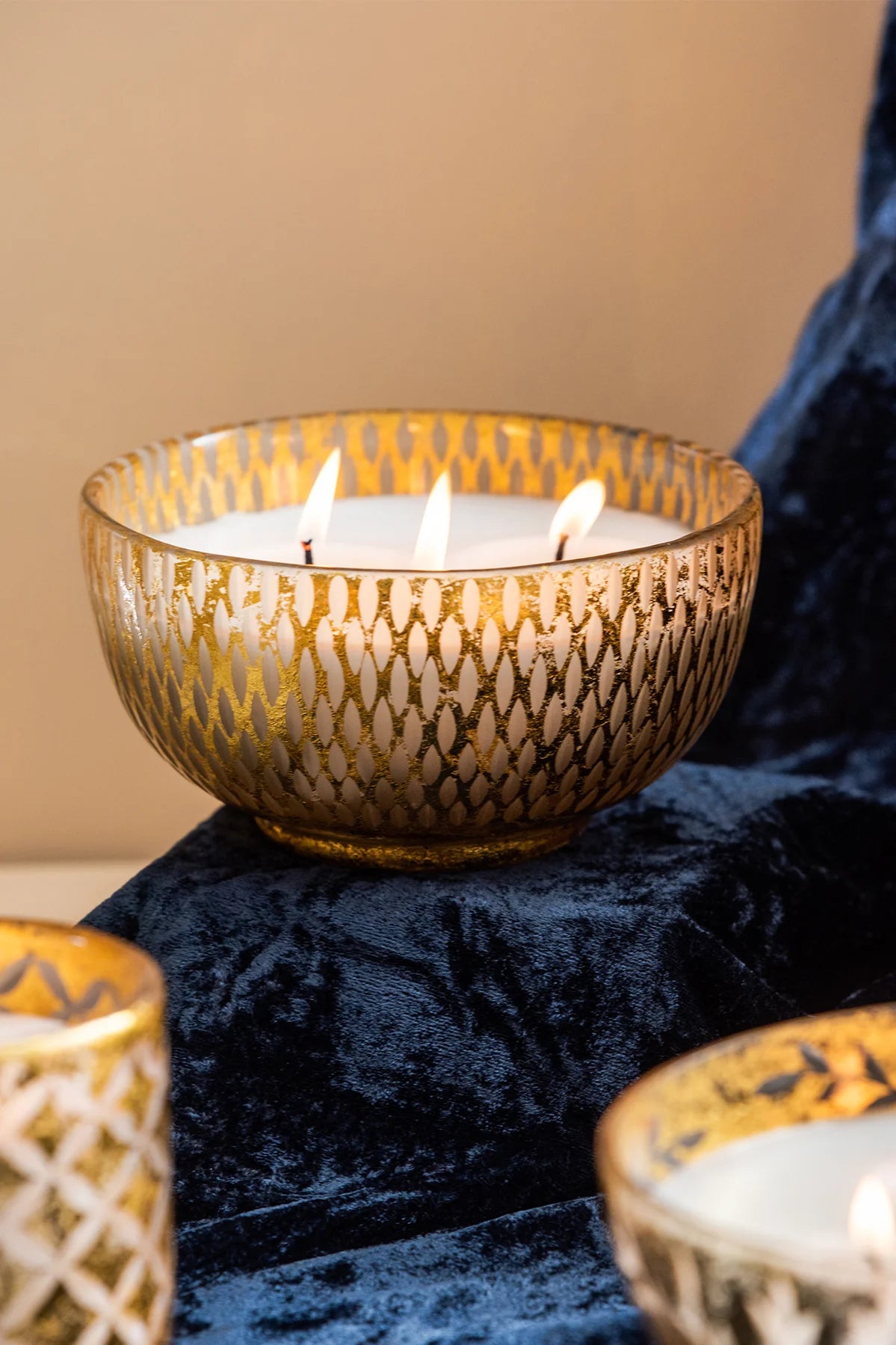 Doft Gilded Grain - Cut Bowl Candle | Gold | Nordic Woods