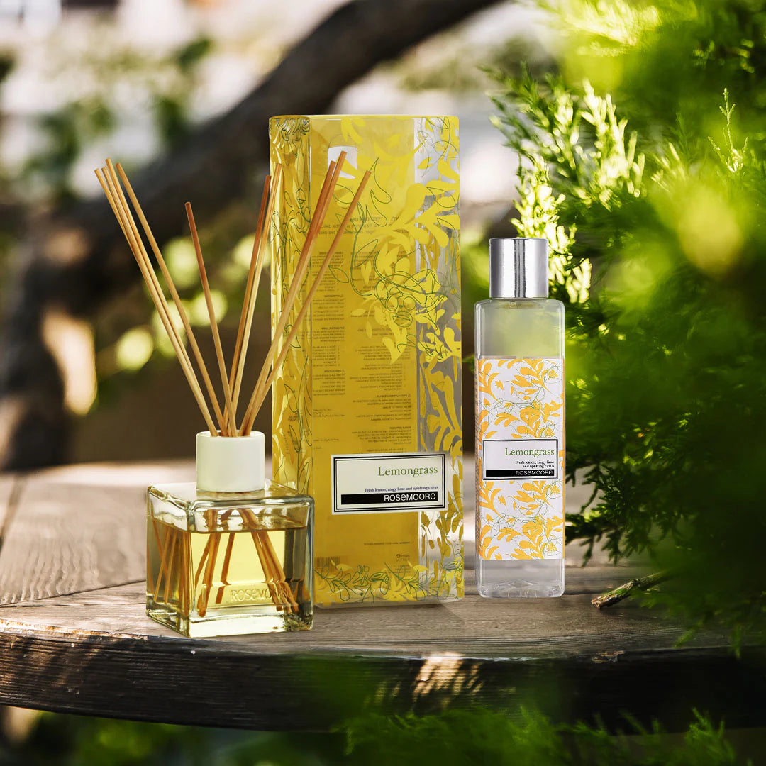 Rosemoore Lemongrass Scented Reed Diffuser & Refill Oil Combo