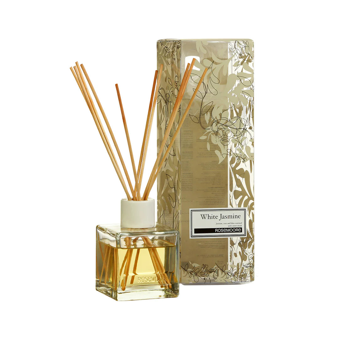 Rosemoore White Jasmine Scented Reed Diffuser & Refill Oil Combo
