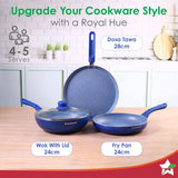 Wonderchef Royal Velvet Non-stick Cookware Set of 4Pc, Blue 3mm