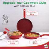Wonderchef  Royal Velvet Non-stick Cookware Red 3mm, Set of 4 Red